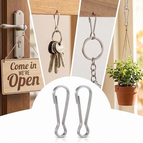 Small Metal Spring Snap Hooks 100 Pcs Spring Lanyard Clips 1 Inch Snap Clip Hook for Keychains, ID Holders, Plant Hanger, Flagpole Hooks (25mm) in Kuwait