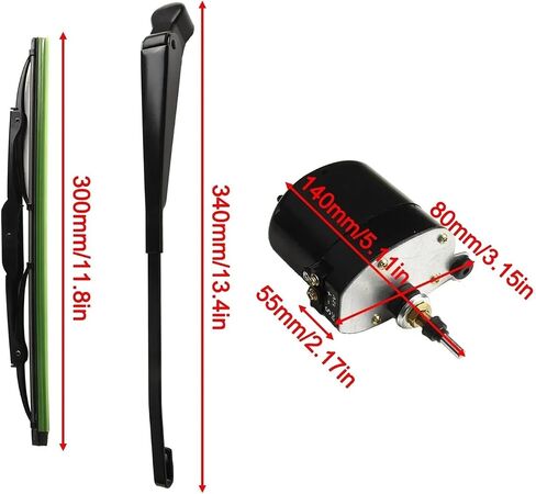 1pc Front Rear 12V Windscreen Wiper Motor With Arms Blade Compatible For Tractor Fishing Boat Power Tool Accessories Plastic Parts in Kuwait