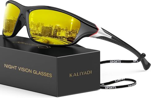 نظارات شمسية رياضية من KALIYADI للرجال، نظارات شمسية مستقطبة للرجال مع حماية من الأشعة فوق البنفسجية للجري وركوب الدراجات والصيد in Kuwait