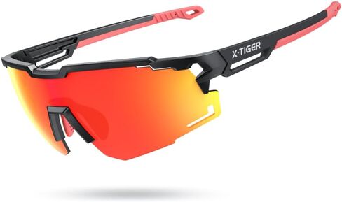 نظارات شمسية رياضية مستقطبة X-TIGER للرجال والنساء، إطار TR90 خفيف للغاية للحماية من الأشعة فوق البنفسجية 400، نظارات بيسبول للجري وركوب الدراجات in Kuwait
