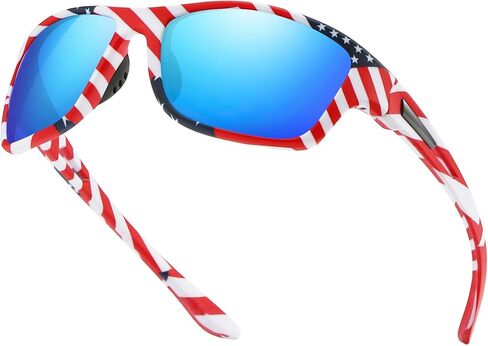 USA American Flag Polarized Sport Sunglasses for Men Women 4th of July Patriotic Independence Day Sun Glasses, in Saudi Arabia