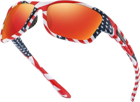 USA American Flag Polarized Sport Sunglasses for Men Women 4th of July Patriotic Independence Day Sun Glasses, in Saudi Arabia