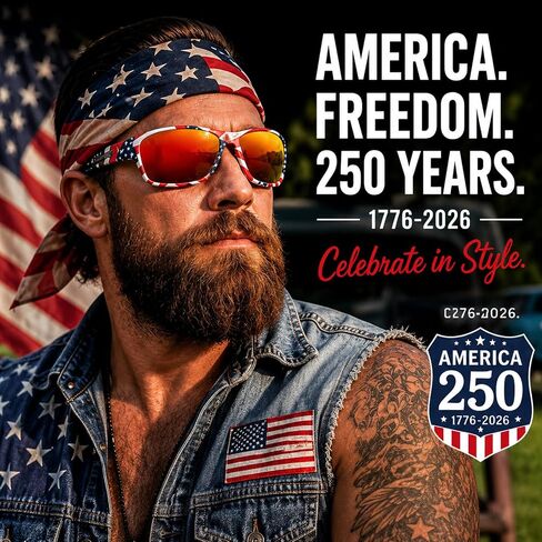USA American Flag Polarized Sport Sunglasses for Men Women 4th of July Patriotic Independence Day Sun Glasses, in Saudi Arabia