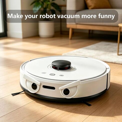 زخرفة العيون لمكنسة Roborock Qrevo S5/S7/MaxV، التقشير واللصق تضيف شخصية إلى الروبوت الخاص بك، ديكور DIY ممتع ملحق مخصص مبتكر لإضفاء طابع شخصي على أجهزتك المنزلية الذكية (أبيض) in Kuwait