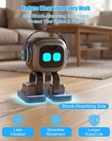 أحذية مشي واقية متوافقة مع Emo Robot، أغطية قدم روبوت ممتصة للصدمات ومضادة للانزلاق مع تصميم مستشعر مفتوح، ملحقات حماية من خدش الأرضية، بدون إزالة للشحن in Kuwait