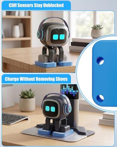 أحذية مشي واقية متوافقة مع Emo Robot، أغطية قدم روبوت ممتصة للصدمات ومضادة للانزلاق مع تصميم مستشعر مفتوح، ملحقات حماية من خدش الأرضية، بدون إزالة للشحن in Kuwait
