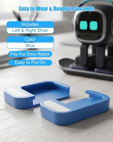 أحذية مشي واقية متوافقة مع Emo Robot، أغطية قدم روبوت ممتصة للصدمات ومضادة للانزلاق مع تصميم مستشعر مفتوح، ملحقات حماية من خدش الأرضية، بدون إزالة للشحن in Kuwait