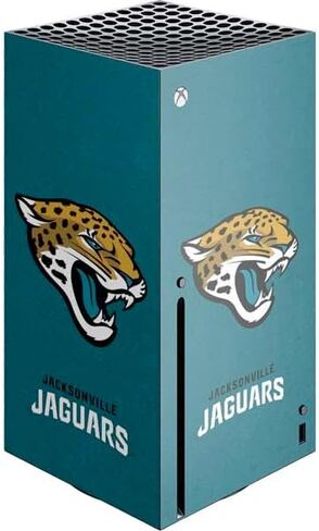 ملصق Skinit المخصص للألعاب متوافق مع وحدة تحكم Xbox Series X - تصميم شعار كبير مرخص رسميًا من NFL Jacksonville Jaguars in Saudi Arabia