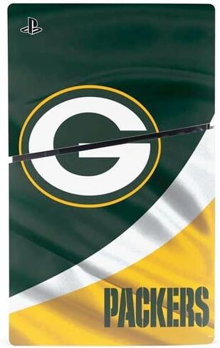 غلاف Skinit المخصص للألعاب متوافق مع وحدة التحكم PS5 Slim Digital Edition - تصميم Green Bay Packers المرخص رسميًا من الدوري الوطني لكرة القدم الأمريكية in Kuwait