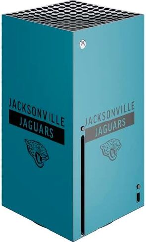 ملصق Skinit المخصص للألعاب متوافق مع وحدة تحكم Xbox Series X - تصميم شعار كبير مرخص رسميًا من NFL Jacksonville Jaguars in Saudi Arabia