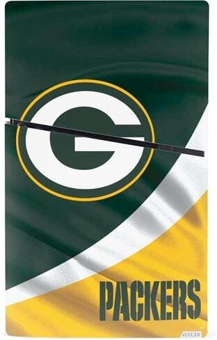 غلاف Skinit المخصص للألعاب متوافق مع وحدة التحكم PS5 Slim Digital Edition - تصميم Green Bay Packers المرخص رسميًا من الدوري الوطني لكرة القدم الأمريكية in Kuwait