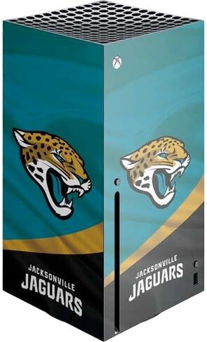 ملصق Skinit المخصص للألعاب متوافق مع وحدة تحكم Xbox Series X - تصميم شعار كبير مرخص رسميًا من NFL Jacksonville Jaguars in Saudi Arabia