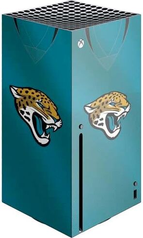 ملصق Skinit المخصص للألعاب متوافق مع وحدة تحكم Xbox Series X - تصميم شعار كبير مرخص رسميًا من NFL Jacksonville Jaguars in Saudi Arabia