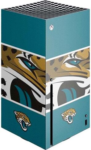 ملصق Skinit المخصص للألعاب متوافق مع وحدة تحكم Xbox Series X - تصميم شعار كبير مرخص رسميًا من NFL Jacksonville Jaguars in Saudi Arabia