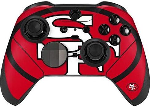 ملصق Skinit المخصص للألعاب متوافق مع وحدة التحكم اللاسلكية Xbox Elite Series 2 - تصميم شعار NFL San Francisco 49ers Retro المرخص رسميًا in Kuwait