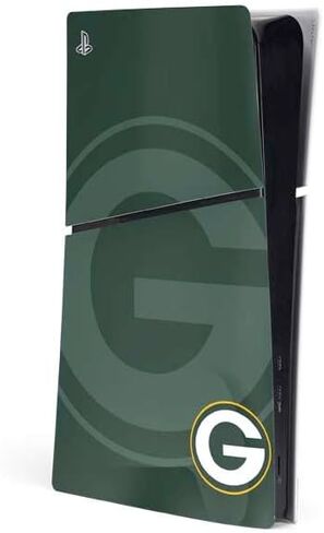 غلاف Skinit المخصص للألعاب متوافق مع وحدة التحكم PS5 Slim Digital Edition - تصميم Green Bay Packers المرخص رسميًا من الدوري الوطني لكرة القدم الأمريكية in Kuwait