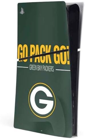غلاف Skinit المخصص للألعاب متوافق مع وحدة التحكم PS5 Slim Digital Edition - تصميم Green Bay Packers المرخص رسميًا من الدوري الوطني لكرة القدم الأمريكية in Kuwait