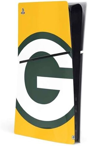غلاف Skinit المخصص للألعاب متوافق مع وحدة التحكم PS5 Slim Digital Edition - تصميم Green Bay Packers المرخص رسميًا من الدوري الوطني لكرة القدم الأمريكية in Kuwait