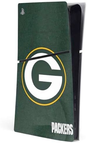 غلاف Skinit المخصص للألعاب متوافق مع وحدة التحكم PS5 Slim Digital Edition - تصميم Green Bay Packers المرخص رسميًا من الدوري الوطني لكرة القدم الأمريكية in Kuwait