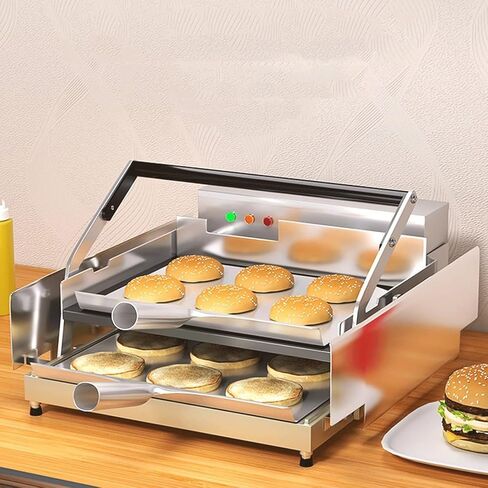 Commercial Hamburger Toaster, 6 Slices Electric Heating Hamburger Oven, Double-Layer Burger Bun Grilled Bread Machine in Kuwait