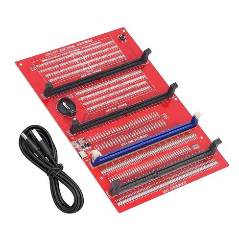 DDR4 Ram Memory Slot Tester for Desktop Laptop Server Computer | 4 in 1 DDR3DDR4/ DDR5 UDMM/ DDR5 RDIMM, LED Indicator, USB Type-C/Coin Battery(No Include) Power Supply, Wear-resistant PCB in Kuwait