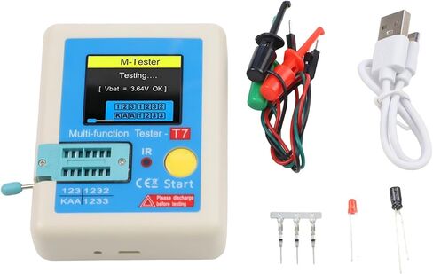 Multi-functional Transistor Tester for LCR ESR Component Testing, 3.5 Inch Color TFT Backlight Screen for Diode Resistor Capacitor, Portable LCR-T7 Meter for IR Remote Decoding in Kuwait