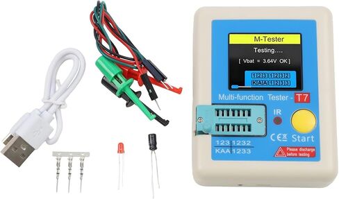 Multi-functional Transistor Tester for LCR ESR Component Testing, 3.5 Inch Color TFT Backlight Screen for Diode Resistor Capacitor, Portable LCR-T7 Meter for IR Remote Decoding in Kuwait