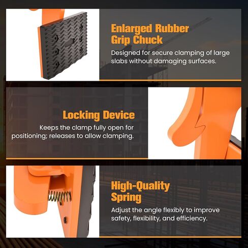 705 lb Stone Lifting Clamp, 0–2.6 in Opening Range, A-Type Granite Slab Lifting Clamp, Heavy Duty Vertical Clamp for Granite, Marble & Concrete Slabs in Kuwait