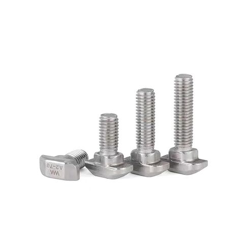 Hammer Head T Bolts, T Nuts Pack of 10 304 Stainless Steel M5 M6 M8 12-30mm for Aluminum Profiles(20s-M5x20) in Kuwait