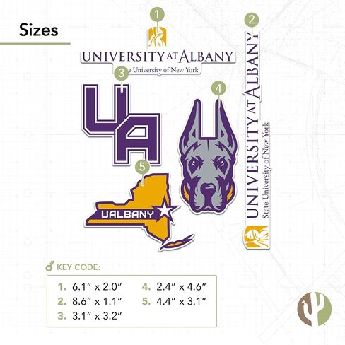 Desert Cactus University at Albany Sticker Great Danes UAlbany SUNY Vinyl Decals Laptop Water Bottle Car Scrapbook T2 (Type 2-3) in Kuwait