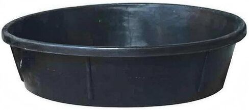 Shallow Rubber Tub Reinforced Ribs Oval Rubber Tub Smooth Utility Container in Kuwait