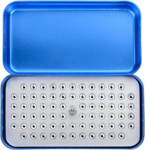 Endo Files Holder Case, Aluminum, Autoclavable Disinfection Box, 72 Holes (Silver) in Kuwait