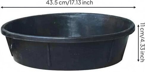 Shallow Rubber Tub Reinforced Ribs Oval Rubber Tub Smooth Utility Container in Kuwait