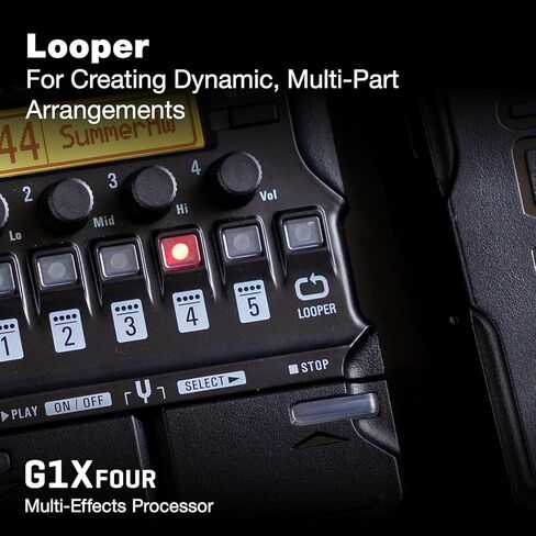 Zoom G1X FOUR Guitar Multi-Effects Processor Bundle with Samson SR850 Studio Reference Headphones, PigHog PH10 High Performance Guitar Cable, 9V Power Adapter and 99KOLB Polishing Cloth in Kuwait
