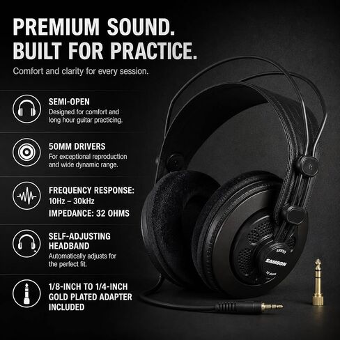 Zoom G1X FOUR Guitar Multi-Effects Processor Bundle with Samson SR850 Studio Reference Headphones, PigHog PH10 High Performance Guitar Cable, 9V Power Adapter and 99KOLB Polishing Cloth in Kuwait