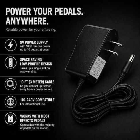 Zoom G1X FOUR Guitar Multi-Effects Processor Bundle with Samson SR850 Studio Reference Headphones, PigHog PH10 High Performance Guitar Cable, 9V Power Adapter and 99KOLB Polishing Cloth in Kuwait
