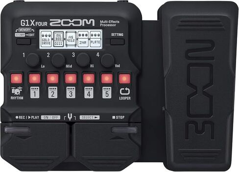 Zoom G1X FOUR Guitar Multi-Effects Processor Bundle with Samson SR850 Studio Reference Headphones, PigHog PH10 High Performance Guitar Cable, 9V Power Adapter and 99KOLB Polishing Cloth in Kuwait