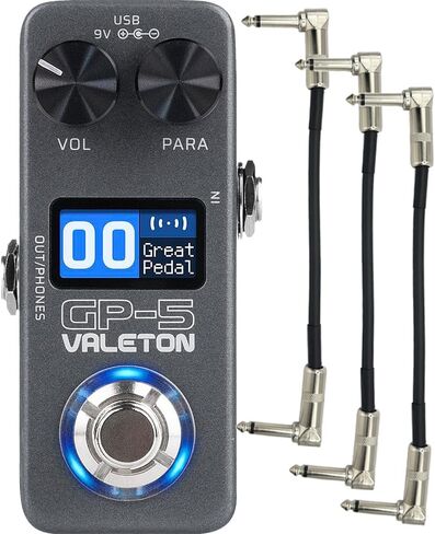 Valeton GP-5 Compact Multi-Effects Processor Pedal - SnapTone Plus IR Loader, 100+ Effects, Bluetooth, USB Audio Interface Built-In Chromatic Tuner 3 Patch Cable Bundle in Kuwait