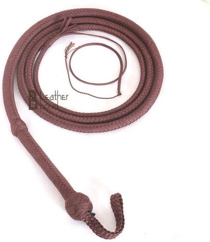 Light Weight Flexible 8, 10, 12 Feet Long 12 Strands Brown Bullwhip para Cord Nylon Bull Whip for Sound Practice, Horse Handling & Costume Use (08) in Kuwait