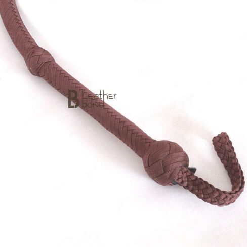 Light Weight Flexible 8, 10, 12 Feet Long 12 Strands Brown Bullwhip para Cord Nylon Bull Whip for Sound Practice, Horse Handling & Costume Use (08) in Kuwait