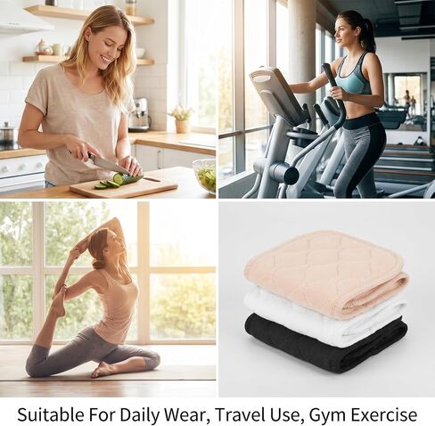 12Pcs Bra Sweat Liners,Cotton Bra Liners 18.5 x 3.15 IN,3 Layer | 3 Color Bras Liner for Sweating to Absorb Sweat under Breasts for Women, Summer, Sports, Pregnancy, Nursing in Kuwait