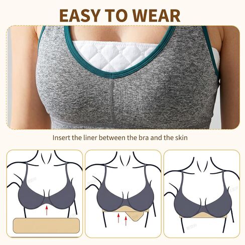 12Pcs Bra Sweat Liners,Cotton Bra Liners 18.5 x 3.15 IN,3 Layer | 3 Color Bras Liner for Sweating to Absorb Sweat under Breasts for Women, Summer, Sports, Pregnancy, Nursing in Kuwait