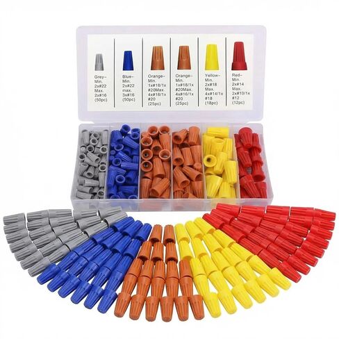 180 PCS Wire Connectors, Insulating Insert Twist Electrical Wire Caps with Spring, Portable for Quick Connection, 5 Color Wire Caps Electrical (180P) in Kuwait