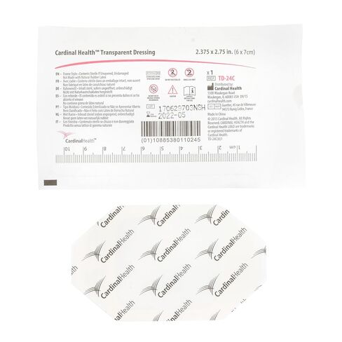 ضمادة شفافة ذات إطار قياسي من Cardinal Health™، مقاس 2.375 × 2.75 بوصة، معقمة، TD-24C، صندوق مكون من 100 قطعة in Kuwait