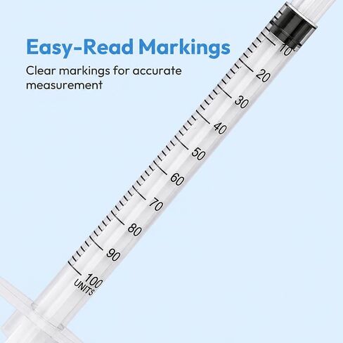 Pack of 100 Syringes U-100 31G 5/16" (8mm) 1ml/cc, Disposable Syringe, Lab Supplies, Individual Packed in Kuwait