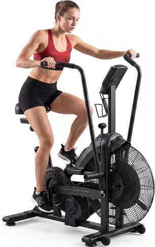 Dual Resistance Air Bike, Magnetic & Air Fan Bike with APP Connection, ISCC PLUS Certified Wind Bikes, Dual-Action Handlebars for Home Gym HIIT Cardio Full Body Workout (350LBS Capacity) in Kuwait