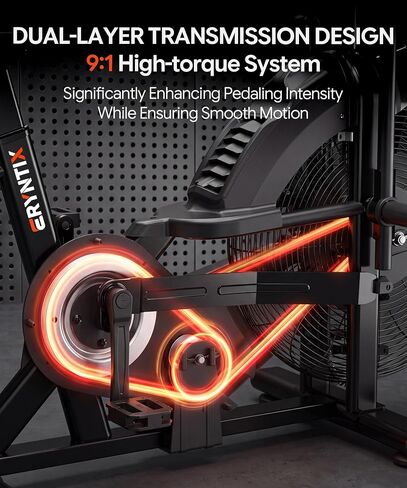 Dual Resistance Air Bike, Magnetic & Air Fan Bike with APP Connection, ISCC PLUS Certified Wind Bikes, Dual-Action Handlebars for Home Gym HIIT Cardio Full Body Workout (350LBS Capacity) in Kuwait
