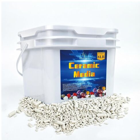 Mixed-Size Rock Tumbling Ceramic Filler Media (Small Medium Large Mixed Cylinder Size) - Non-Abrasive Ceramic Pellets for Rock Tumbler, Stone Polisher in Kuwait