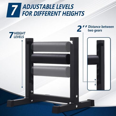 OUTLANE Bulgarian One Leg Squat, Single Leg Squat Stand, Adjustable Squat Roller with 7 Roller Heights and Thickened Pads, Lower Body Specialty Machine for Squats, Leg Lunges in Kuwait