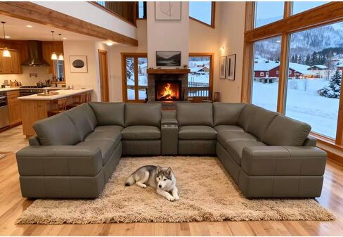 Large Arm Leather Match Upholstery Modular Sectional in Kuwait